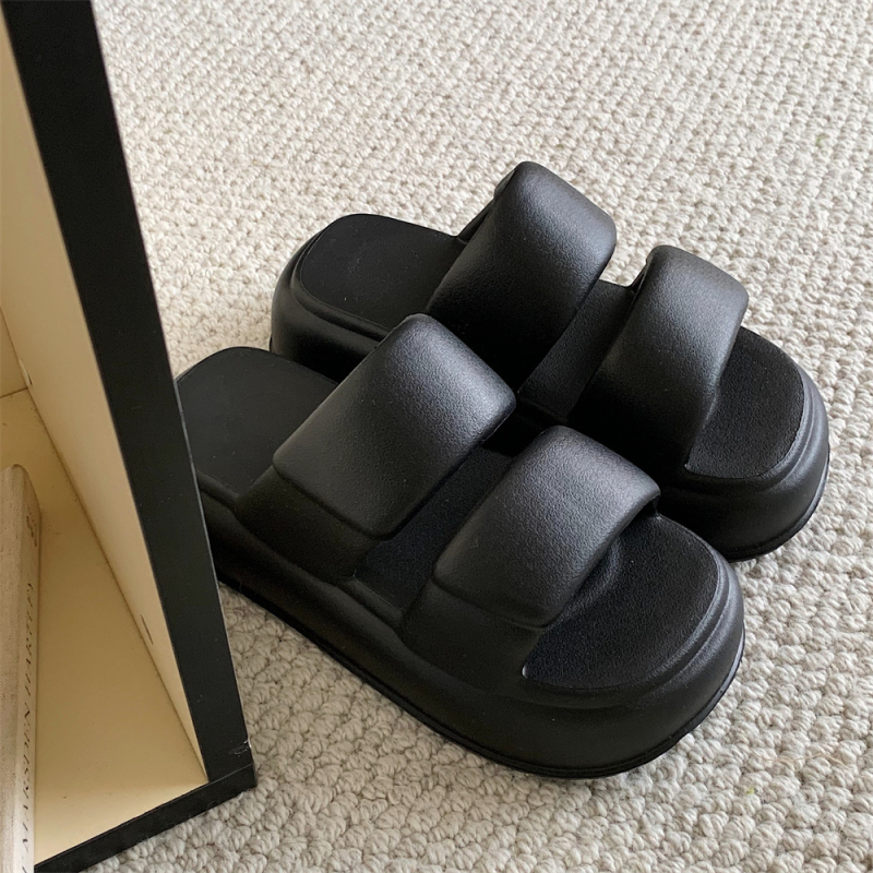 Sandale s debelim potplatom i dvostrukim remenima, EVA gornji dio, EVA potplat, debljina 5–8 cm, slip-on