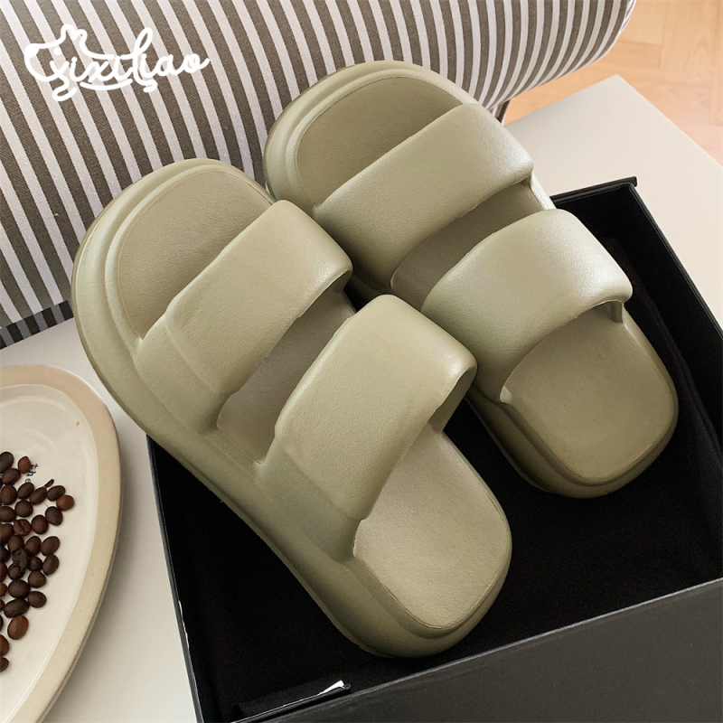 Sandale s debelim potplatom i dvostrukim remenima, EVA gornji dio, EVA potplat, debljina 5–8 cm, slip-on