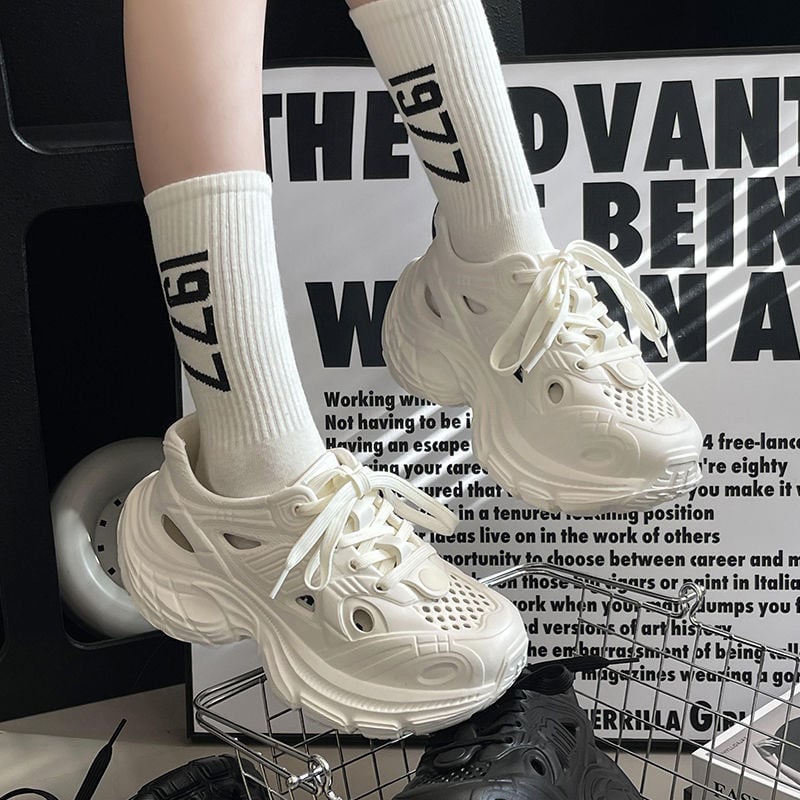 Unisex topánky s dierkami – horný EVA materiál, ľahké, bežné sandále do vody na pláž, podrážka 3.5 cm+