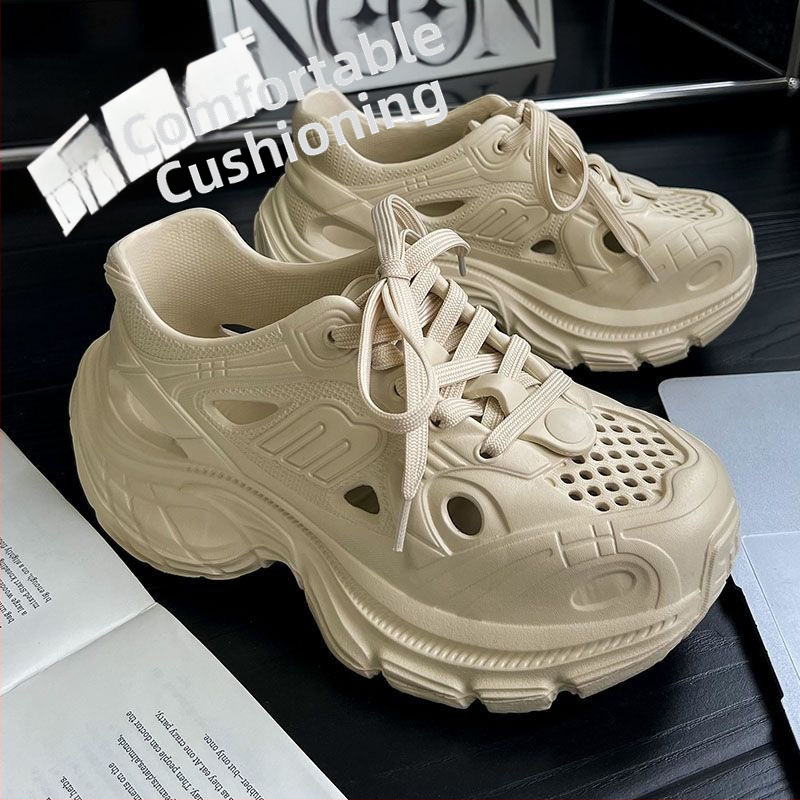 Unisex topánky s dierkami – horný EVA materiál, ľahké, bežné sandále do vody na pláž, podrážka 3.5 cm+