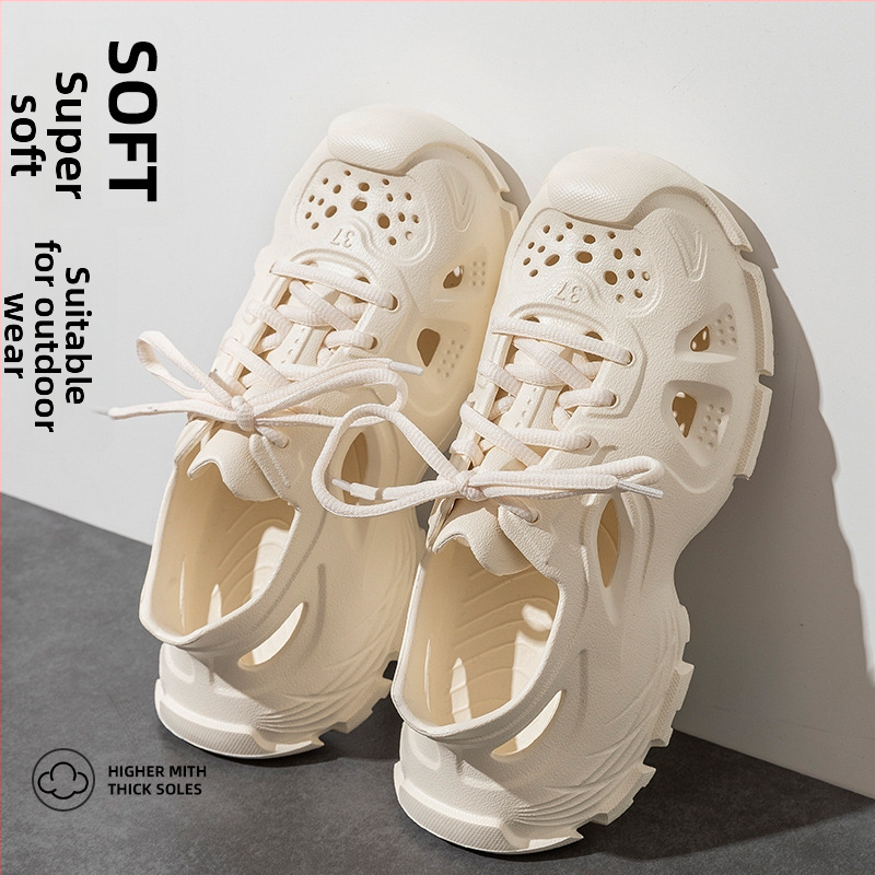 Pánske sandále EVA s predným viazaním, priedušné, EVA vstrekovaná podrážka, guľatý špička