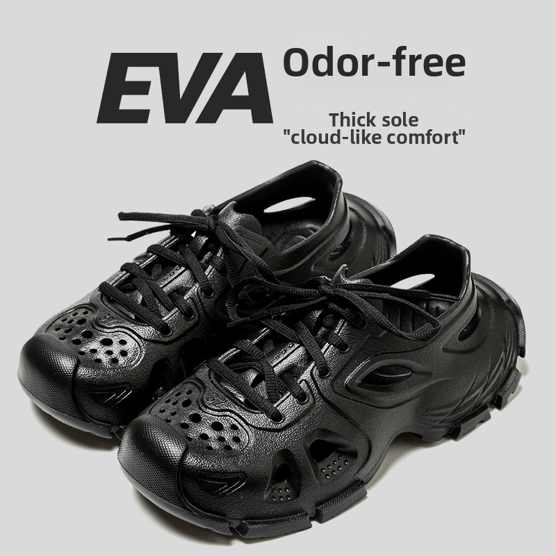 Pánske sandále EVA s predným viazaním, priedušné, EVA vstrekovaná podrážka, guľatý špička