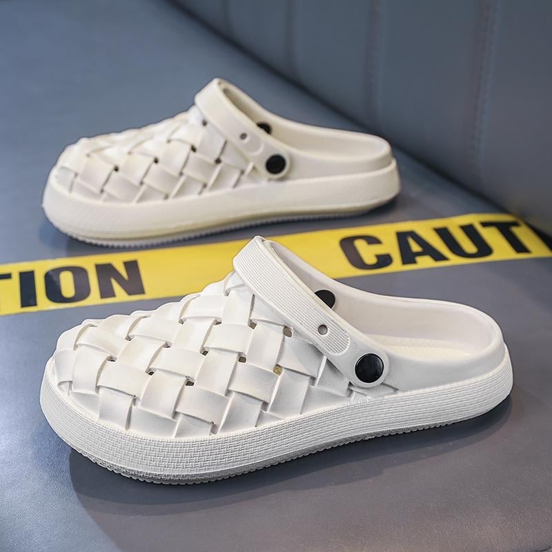 Мъжки сандали с гумено ходило, закрита носка, нисък ток, casual стил