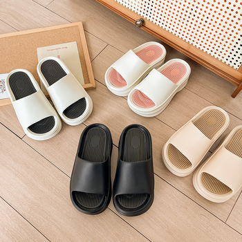 Женски EVA джапанки с дебела подметка и повдигната платформа, EVA горна част, кръгъл нос, корейски стил