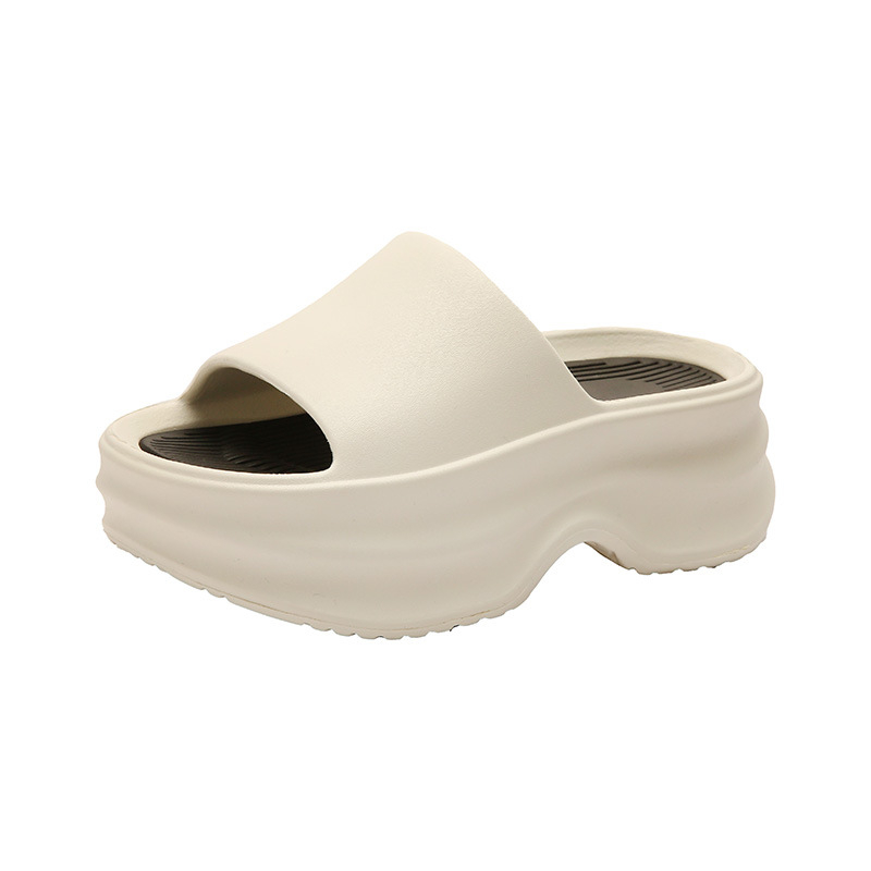 Женски EVA джапанки с дебела подметка и повдигната платформа, EVA горна част, кръгъл нос, корейски стил