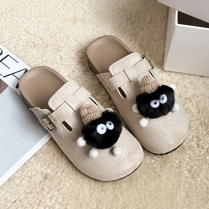 Ženske Baotou papuče s cartoon uzorkom, gornji dio od umjetne kože, PVC potplat, bez podstava, debljina potplata 0–3 cm, protuklizne, casual stil