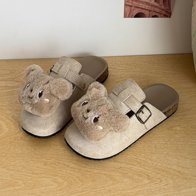Ženske Baotou papuče s cartoon uzorkom, gornji dio od umjetne kože, PVC potplat, bez podstava, debljina potplata 0–3 cm, protuklizne, casual stil