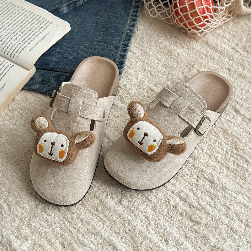 Ženske Baotou papuče s cartoon uzorkom, gornji dio od umjetne kože, PVC potplat, bez podstava, debljina potplata 0–3 cm, protuklizne, casual stil
