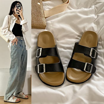 Dámske letné sandále s prackou, Birkenstock štýl, PVC horný diel a podrážka, injekčne tvarovaná podrážka, protišmyk, pohodlné