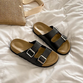 Dámske letné sandále s prackou, Birkenstock štýl, PVC horný diel a podrážka, injekčne tvarovaná podrážka, protišmyk, pohodlné