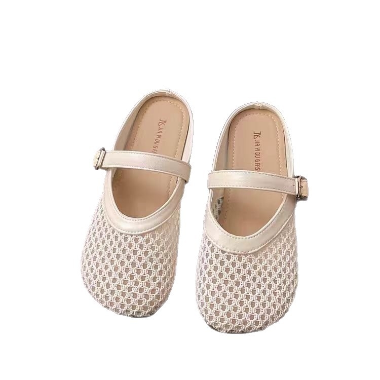 Ženske mrežaste papuče s prozračnim dizajnom – Slip-On, gumeni đon, jednofarebne, ravni potplat