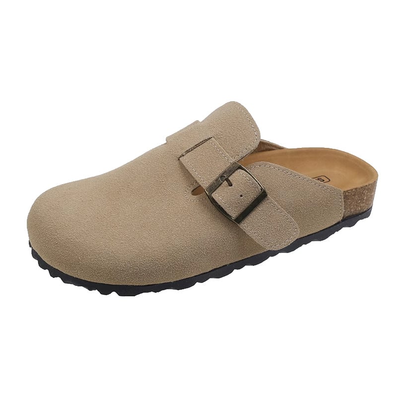 Ženske cipele s debelim potplatom, Baotou stil, slip-on, gornji dio od kravljeg velura, gumena potplata, vodootporne, proljeće 2025 izdanje