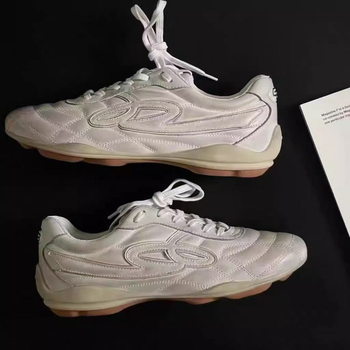 Ženske kožne tenisice sa četvrtastim vrhom prsta, vezanje, gumeni đon