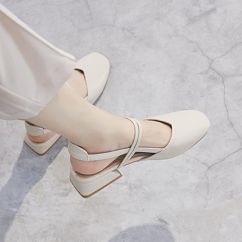 Sandale inspirirane cheongsam, s jednim remenom, srednja peta, gornji dio od pamuka, TPR potplat, moderni minimalistički stil