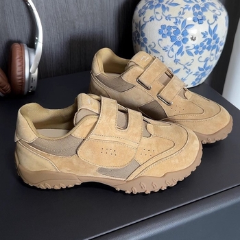 Dámske tenisky z mikrovlákna so suchým zipsom, gumová protišmyková podrážka, nízky členok, okrúhla špička, 1–3 cm podpätok, vhodné na turistiku a šport