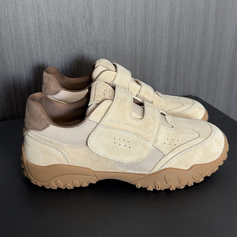 Dámske tenisky z mikrovlákna so suchým zipsom, gumová protišmyková podrážka, nízky členok, okrúhla špička, 1–3 cm podpätok, vhodné na turistiku a šport