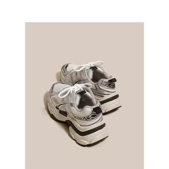 Ruoji dámske športové tenisky s sieťovaným vrchným dielom, priedušné, 3-5 cm hrubá podrážka, guľatá špička, zapínanie na šnúrky vpredu