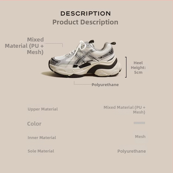 Ruoji dámske športové tenisky s sieťovaným vrchným dielom, priedušné, 3-5 cm hrubá podrážka, guľatá špička, zapínanie na šnúrky vpredu