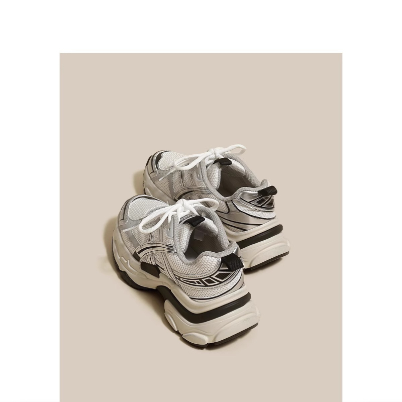 Ruoji dámske športové tenisky s sieťovaným vrchným dielom, priedušné, 3-5 cm hrubá podrážka, guľatá špička, zapínanie na šnúrky vpredu