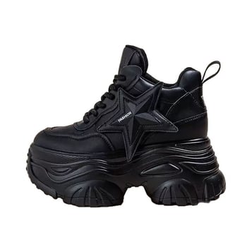 Pantofi dama tip dad shoes retro, cu creștere înălțime, partea superioară PU, talpă EVA, talpă din cauciuc, construcție injectată