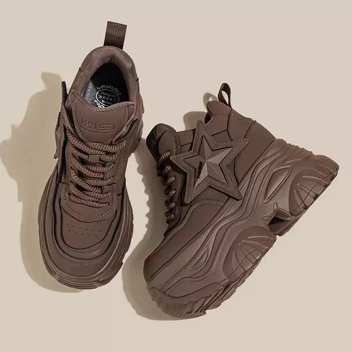 Pantofi dama tip dad shoes retro, cu creștere înălțime, partea superioară PU, talpă EVA, talpă din cauciuc, construcție injectată