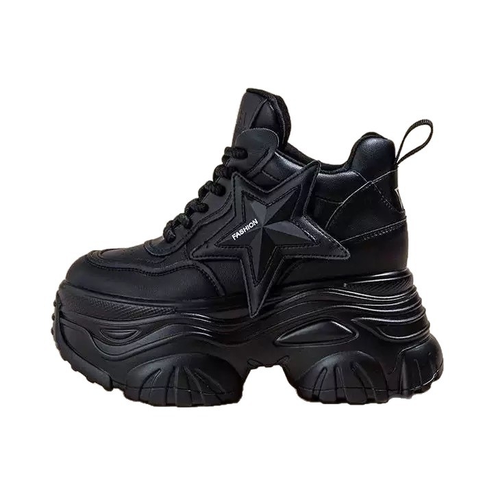 Pantofi dama tip dad shoes retro, cu creștere înălțime, partea superioară PU, talpă EVA, talpă din cauciuc, construcție injectată