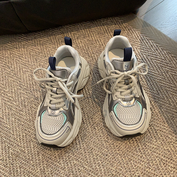 Ženske tenisice dad shoes s platformom, PU+mesh gornji dio, okrugli vrh, injekcijsko oblikovana potplat, EVA uložak