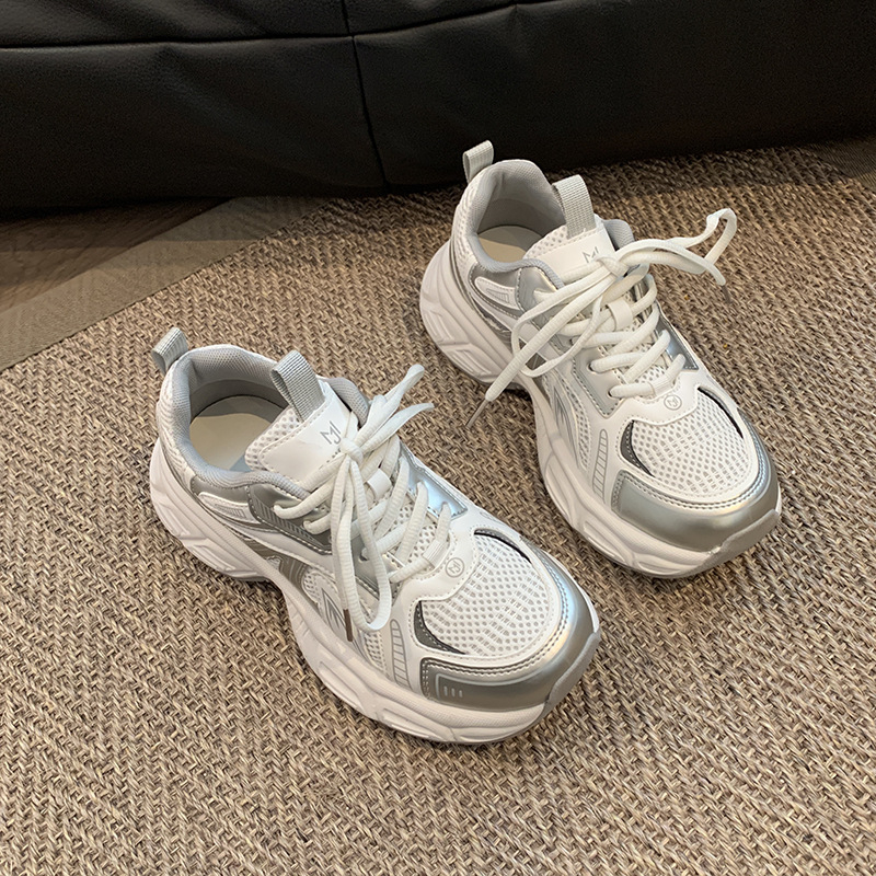 Ženske tenisice dad shoes s platformom, PU+mesh gornji dio, okrugli vrh, injekcijsko oblikovana potplat, EVA uložak