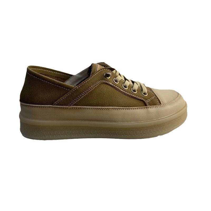 Dámske športovo-rekreačné tenisky z prvej vrstvy hovädzej kože; podrážka z hovädzej šľachy; zapínanie elastickým pásom; vnútorná stielka z kože prasacej; výška päty 3–5 cm