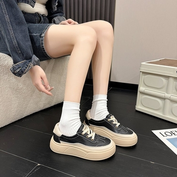 Ženske sportske casual tenisice – lagani PU gornji dio, gumeni đon, okrugli vrh, vezanje, niski profil