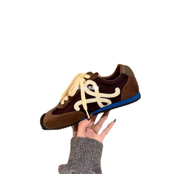 Forrest Gump вдъхновени дамски винтидж кожени обувки с връзки, кръгъл нос, нисък ток 1–3 см, гумена подметка