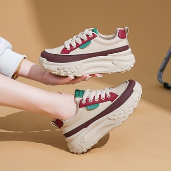 Pantofi femei Dad Shoes, stil coreean, talpă moale retro (Partea superioară: PU artificial; Talpa: plastic; Talpă interioară EVA; Închidere: șiret frontal)