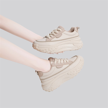 Pantofi femei Dad Shoes, stil coreean, talpă moale retro (Partea superioară: PU artificial; Talpa: plastic; Talpă interioară EVA; Închidere: șiret frontal)