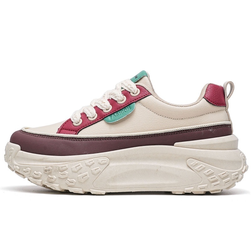 Pantofi femei Dad Shoes, stil coreean, talpă moale retro (Partea superioară: PU artificial; Talpa: plastic; Talpă interioară EVA; Închidere: șiret frontal)