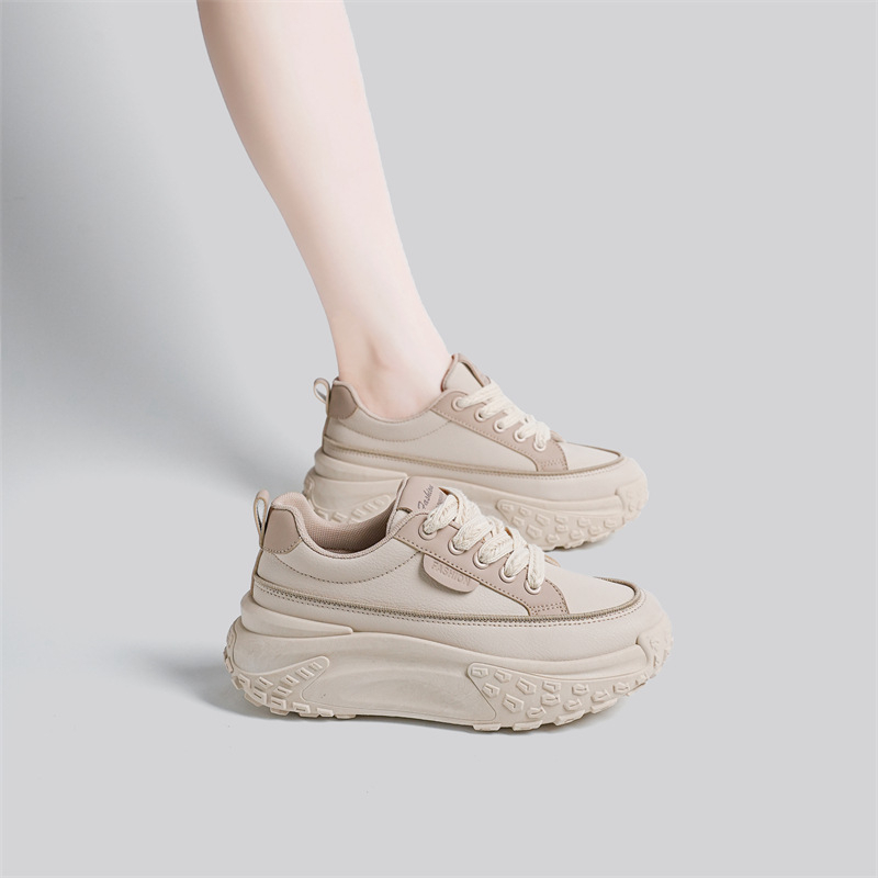 Pantofi femei Dad Shoes, stil coreean, talpă moale retro (Partea superioară: PU artificial; Talpa: plastic; Talpă interioară EVA; Închidere: șiret frontal)