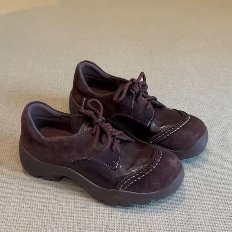 Ženske tenisice od velura s gumom na podrážci, prednje vezivanje, okrugli vrh, niski profil, retro stil
