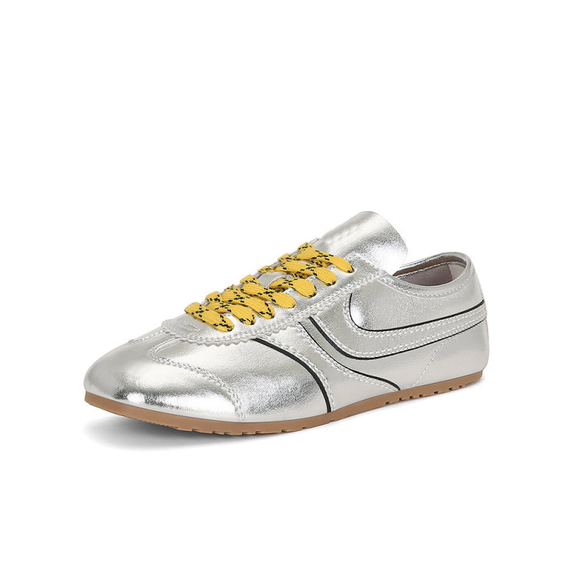 THEONELOVE Ženske tenisice s debelom potplatom, gornji dio od nubuka krave, gumasta potplata, vezanje, 3-5 cm