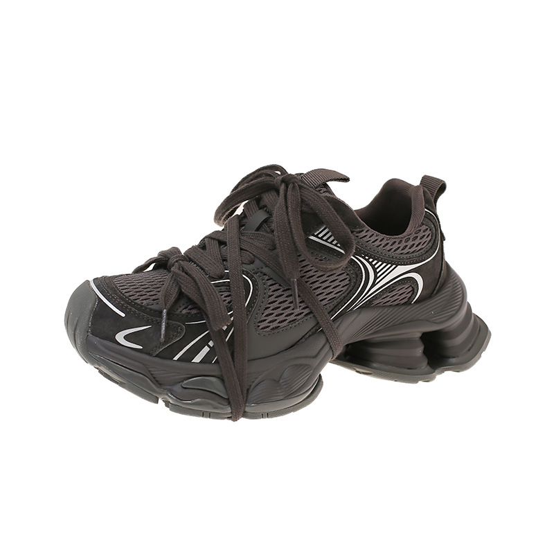 Ženske tenisice dad shoes s mrežastim gornjim dijelom, vezanje šnura, 3–5 cm debeli potplat, gumeni potplat