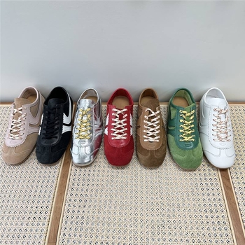 Unisex tenisice za trening od prave kože, okrugla prst, niski pet, gumeni đon i podstava od ovčje kože