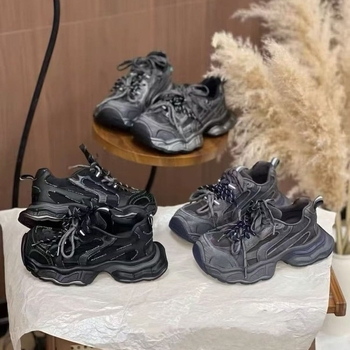 Ženske tenisice s debelim potplatom, korejski stil, visina potplata 3–5 cm, prednje vezanje, pogodne za zimu, proljeće i jesen