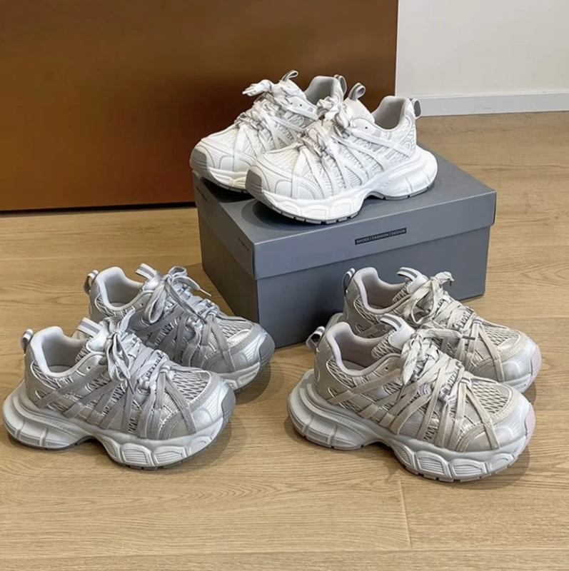 Cipele tip Dad shoes – gornji dio od prave kože, okrugli vrh, prednje vezivanje na vezice, visina pete 3–5 cm, debeli potplat