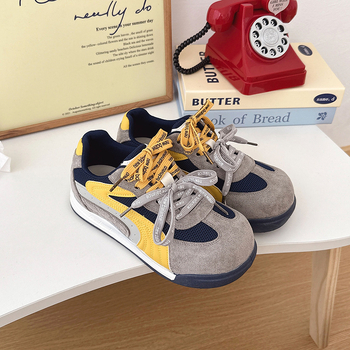 Ženske mrežaste tenisice, retro lagane i prozračne, prednje vezivanje, PU gornji dio, okrugli vrh, klinasti potplat 3-5 cm