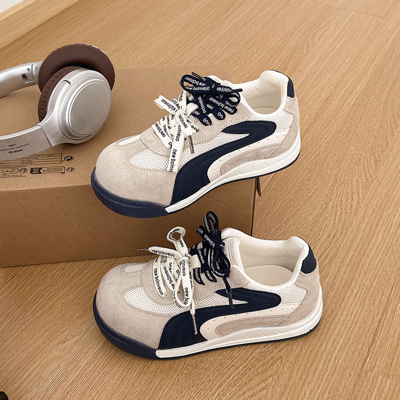 Ženske mrežaste tenisice, retro lagane i prozračne, prednje vezivanje, PU gornji dio, okrugli vrh, klinasti potplat 3-5 cm