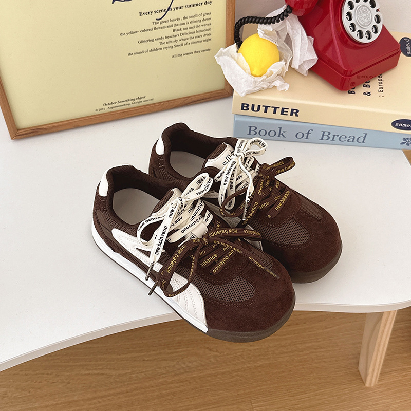 Ženske mrežaste tenisice, retro lagane i prozračne, prednje vezivanje, PU gornji dio, okrugli vrh, klinasti potplat 3-5 cm