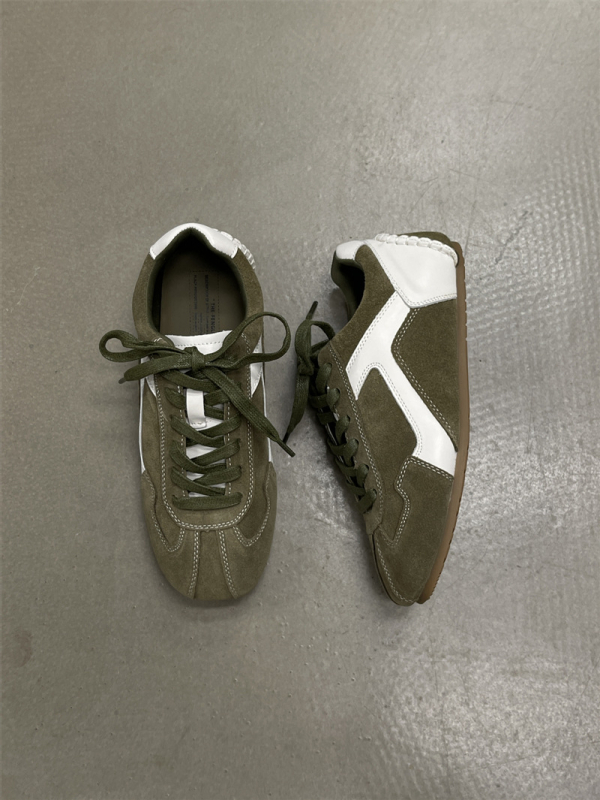 THE FENGLIYA Vintage Flat Shoes για γυναίκες, άνω μέρος από γνήσιο δέρμα, στρογγυλή μύτη, ύψος φτέρνας 3–5 εκ., κούμπωμα με κορδόνια