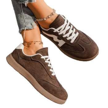 Ženske retro casual tenisice za proljeće i jesen: okrugli nos, vezanje, PU gornji dio, gumena potplat, niski potpetica 1-3 cm