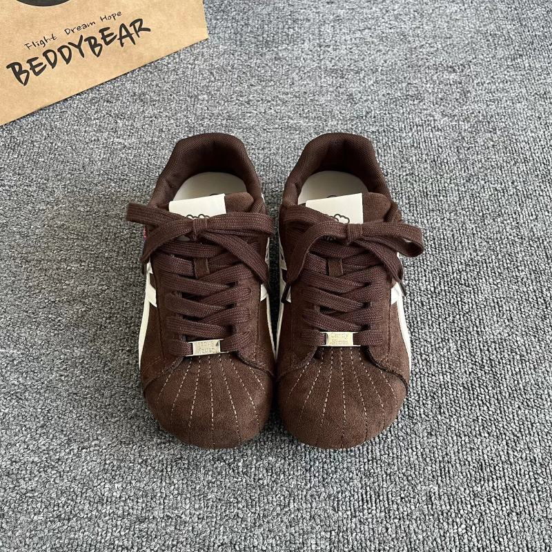 Ženske retro tenisice od nubuka s niskim krojem, vezanje sprijed, gumeni đon, udobne za jesen