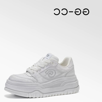 Sieviešu ādas sporta apavi ar biezu zoli, priekšējā šņorēšana, elpojoši, literāro retro stilu