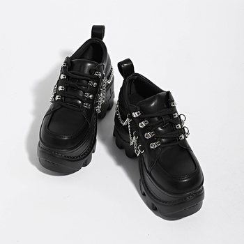 Ženske tenisice Dad Shoes u punk stilu s platformom, PU gornji dio, gumena potplat, okrugli vrh, kopčanje sprijeda, klinasti potplat