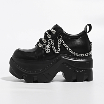 Ženske tenisice Dad Shoes u punk stilu s platformom, PU gornji dio, gumena potplat, okrugli vrh, kopčanje sprijeda, klinasti potplat